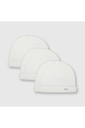 Gorro de bebé unisex 3 pack de algodón blanco (talla única)