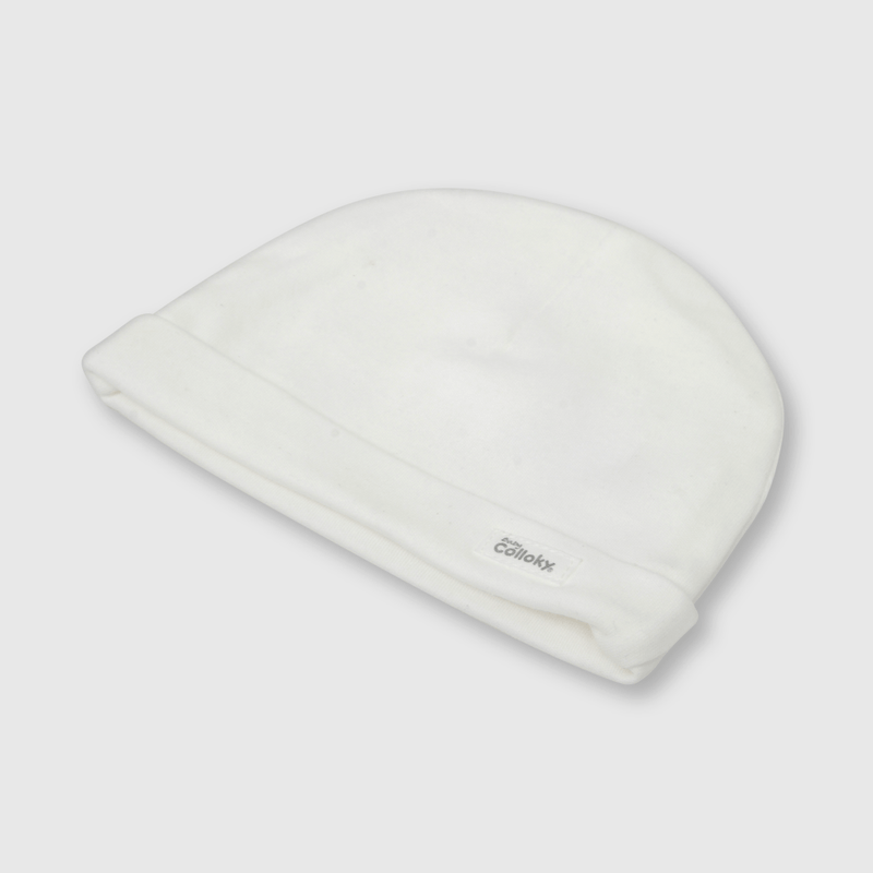 Gorro de bebé unisex 3 pack de algodón blanco (talla única)