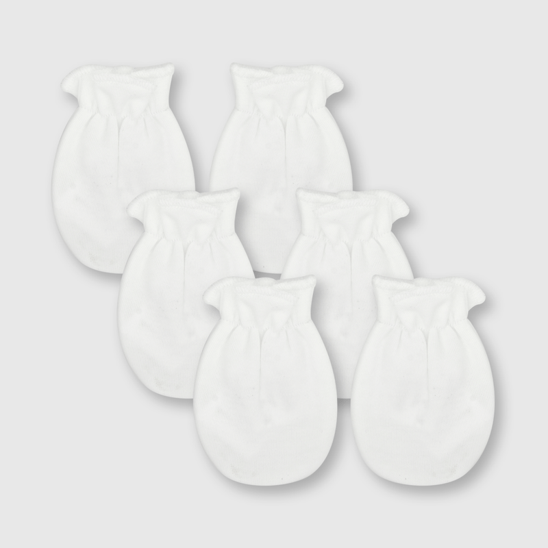 Miton de bebé unisex 3 pack de algodón blanco (talla única)