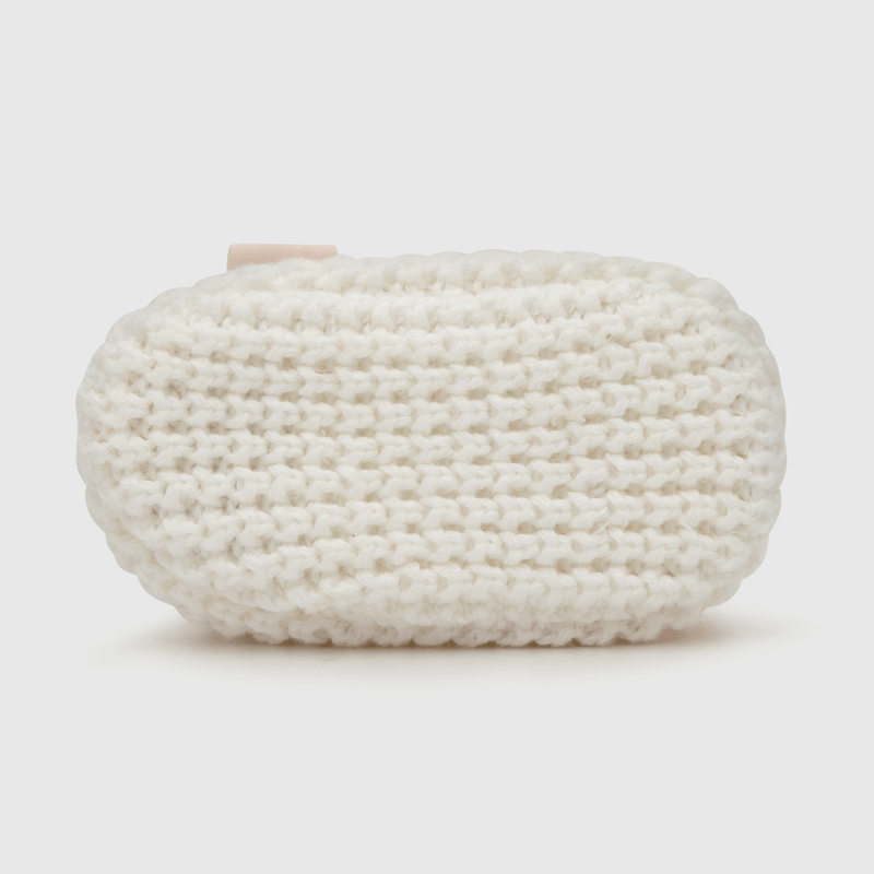 Pantufla para niña con aplicación de perro caña media blanca (talla única)