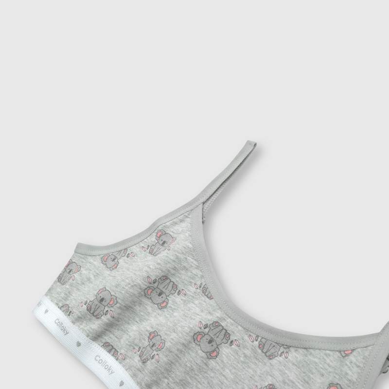 Peto de niña 3 pack estampado gris (8 a 12 años)
