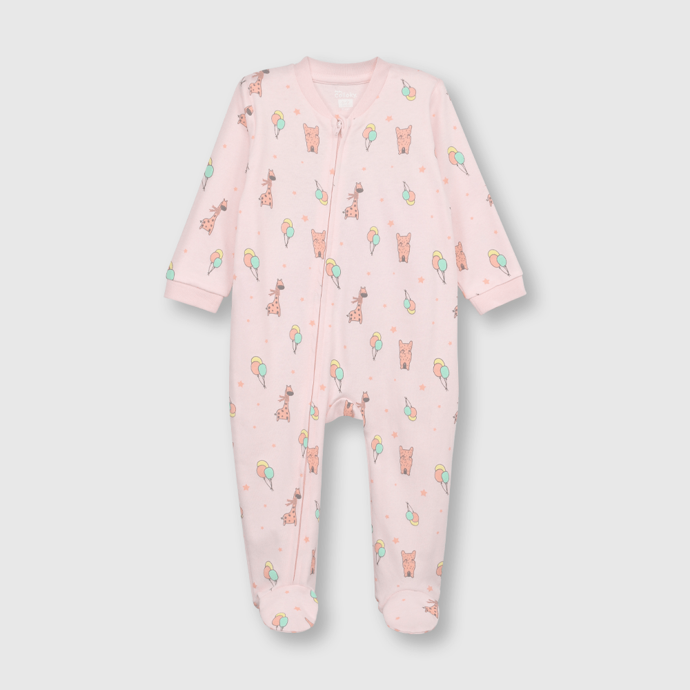 Pijama de bebé niña de polar fleece rosado (0 a 24 meses) - Colloky Chile