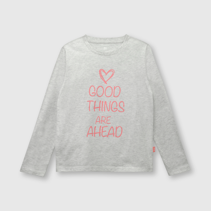 Pijama de niña de algodón gris (2 a 12 años)