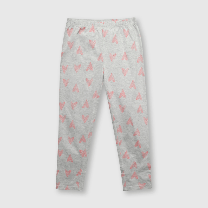 Pijama de niña de algodón gris (2 a 12 años)