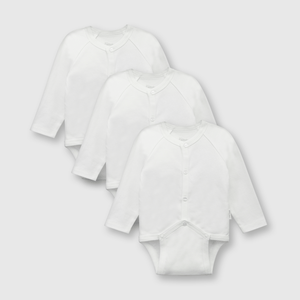 Pilucho de bebé unisex 3 pack de algodón blanco (0 a 24 meses)