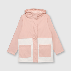Chaqueta de niña engomada rosado (2 a 12 años)