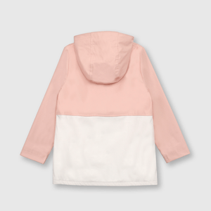Chaqueta de niña engomada rosado (2 a 12 años)
