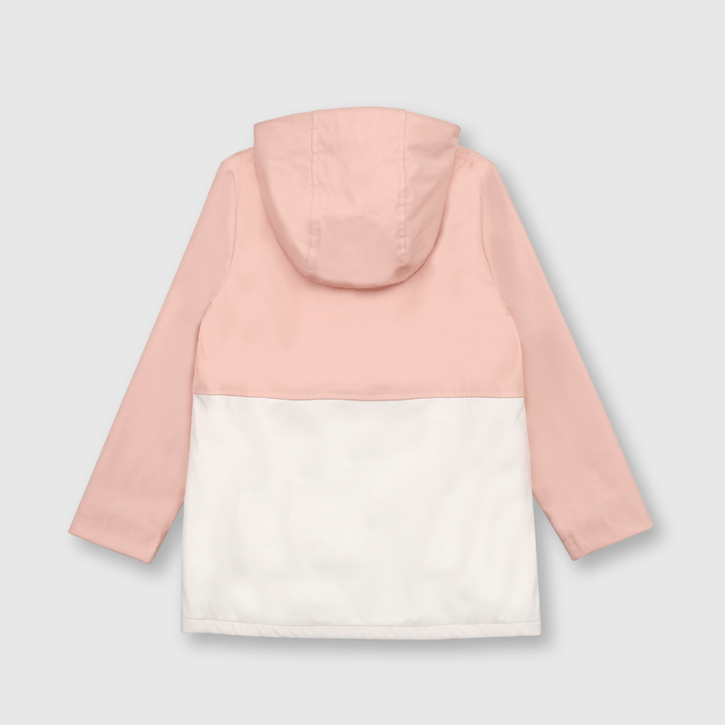 Chaqueta de niña engomada rosado (2 a 12 años)