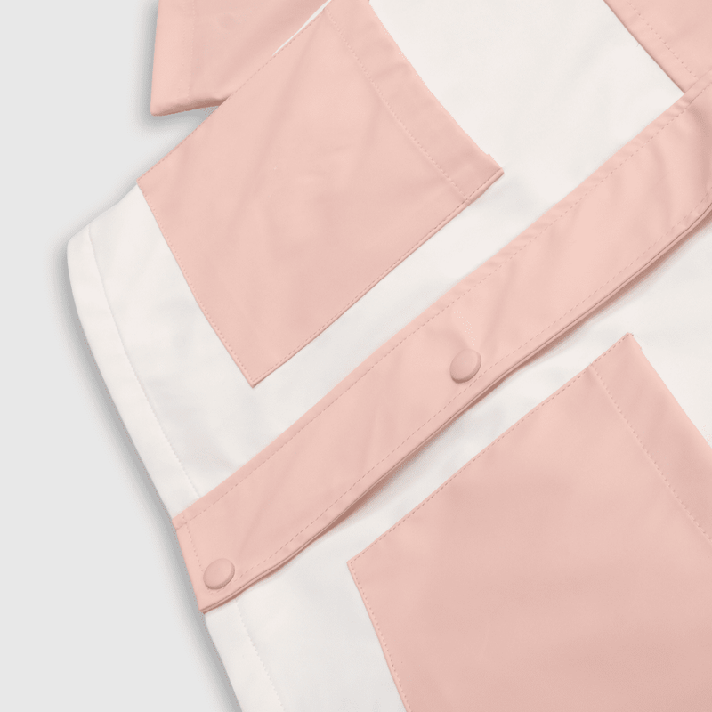 Chaqueta de niña engomada rosado (2 a 12 años)