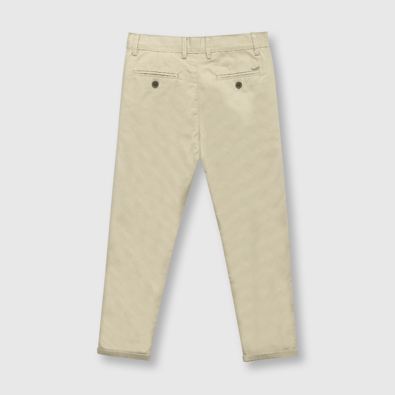 Pantalón de niño clasico de twill beige (2 a 12 años)