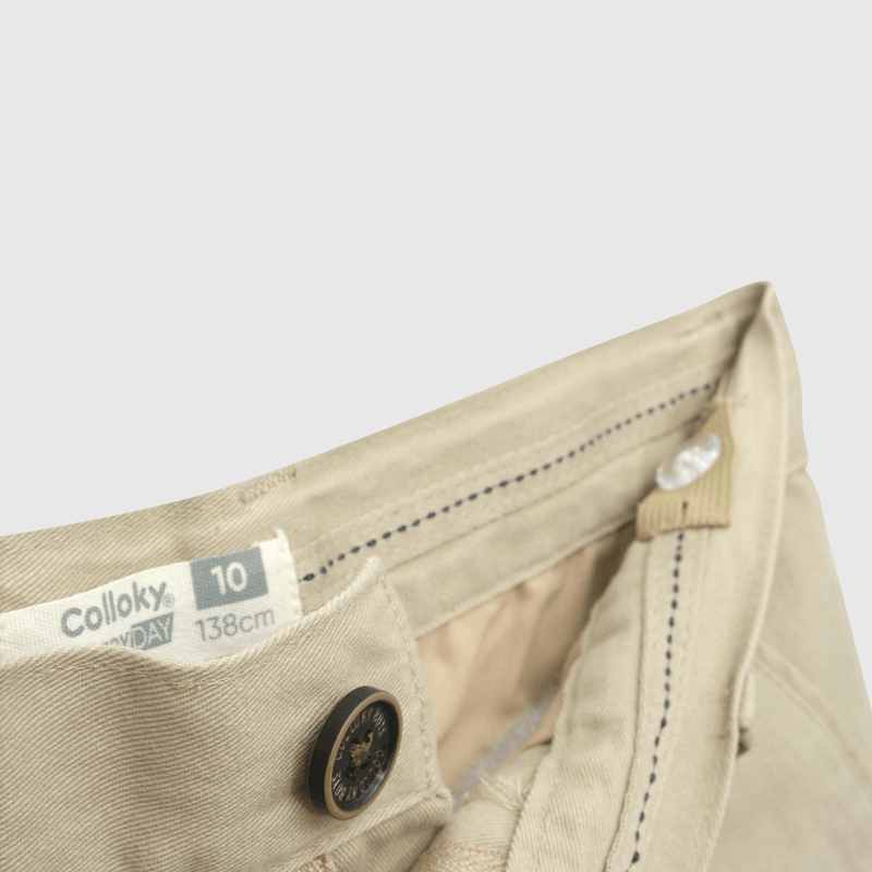 Pantalón de niño clasico de twill beige (2 a 12 años)