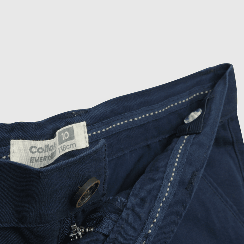 Pantalón de niño clasico de twill azul (2 a 12 años)