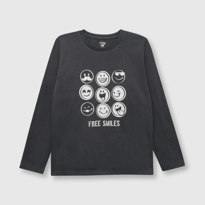 Polera de niño estampada gris (2 a 12 años)
