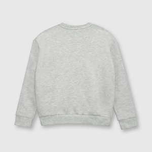 Polerón de niña estampado gris (2 a 12 años)