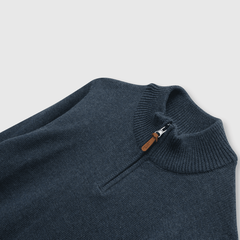 Sweater de niño clasico medio cierre azul (2 a 12 años)