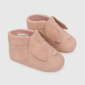 Botin para niña con aplicación de conejo de caña alta rosado (14 a 18)