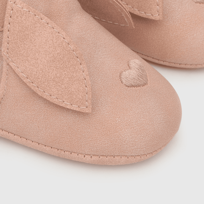 Botin para niña con aplicación de conejo de caña alta rosado (14 a 18)