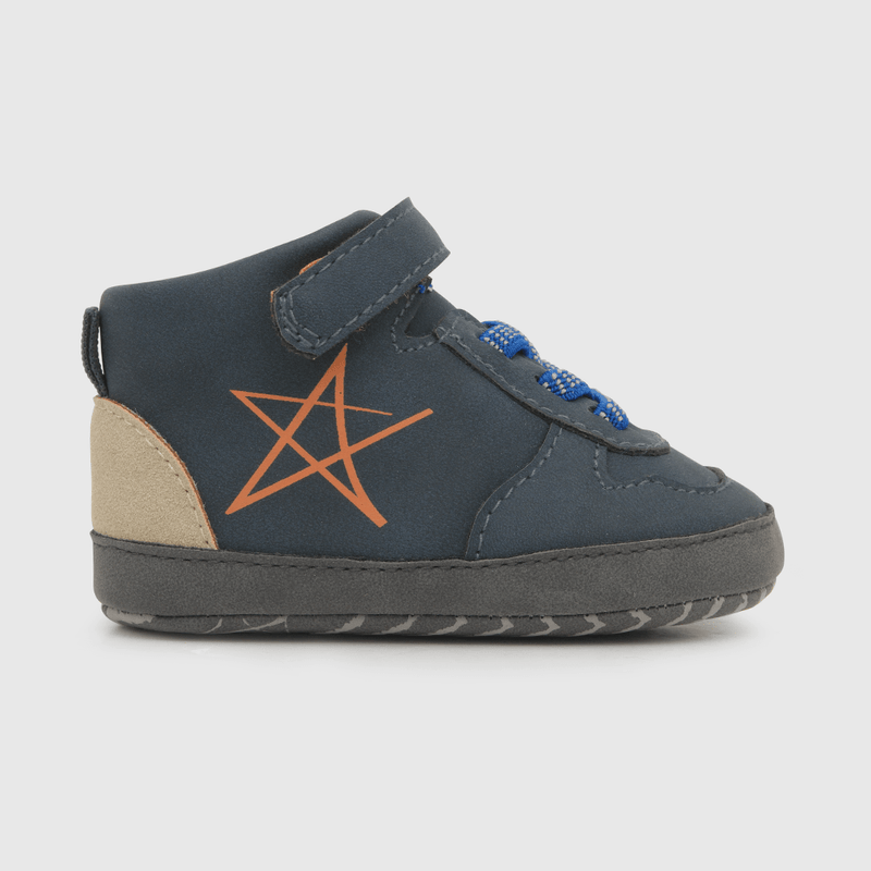 Botin para niño futurista velcro elastico azul (14 a 18)