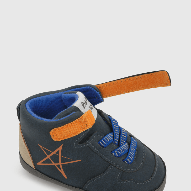 Botin para niño futurista velcro elastico azul (14 a 18)