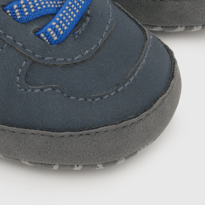 Botin para niño futurista velcro elastico azul (14 a 18)