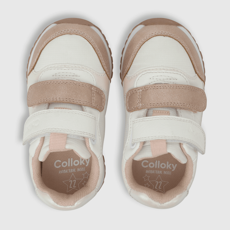 Zapatilla para niña 2 velcros jogging blanca (21 a 27)