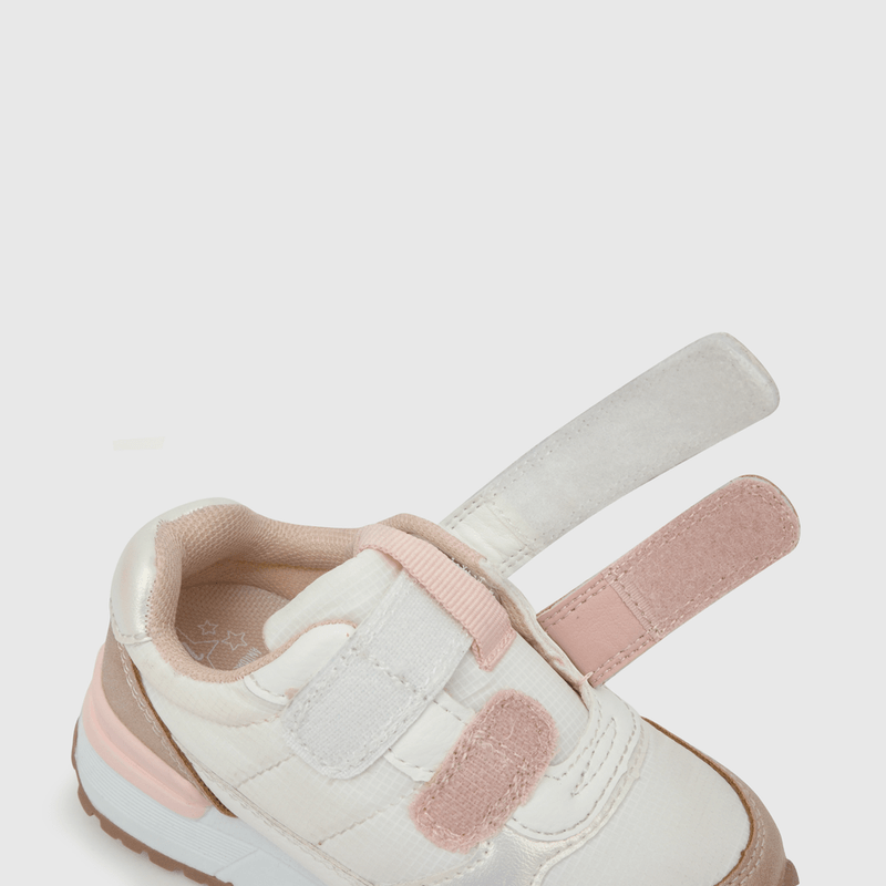 Zapatilla para niña 2 velcros jogging blanca (21 a 27)