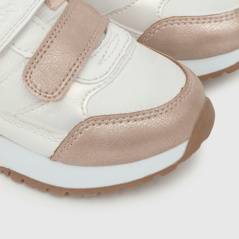 Zapatilla para niña 2 velcros jogging blanca (21 a 27)