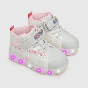 Zapatilla para niña velcro elástico luces marvel gris (21 a 27)
