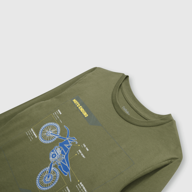 Polera de niño moto verde (2 a 12 años)