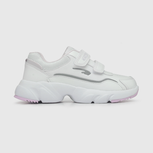 Zapatilla para niña 2 velcros full pu blanca (21 a 27)