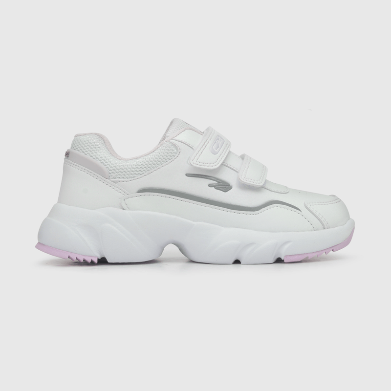 Zapatilla para niña 2 velcros full pu blanca (21 a 27)