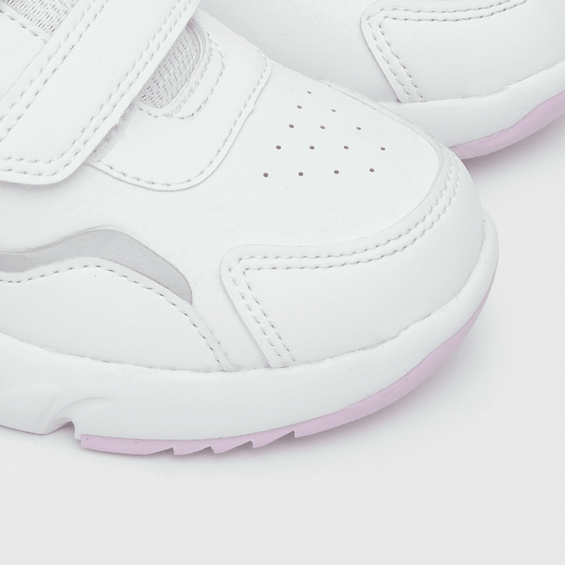 Zapatilla para niña 2 velcros full pu blanca (21 a 27)