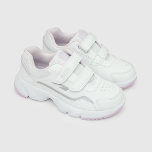 Zapatilla para niña 2 velcros full pu blanca (28 a 36)