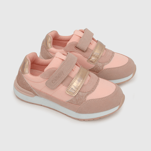 Zapatilla para niña 2 velcros jogging rosada (28 a 38)