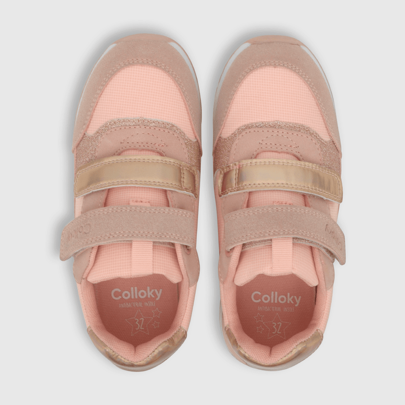 Zapatilla para niña 2 velcros jogging rosada (28 a 38)
