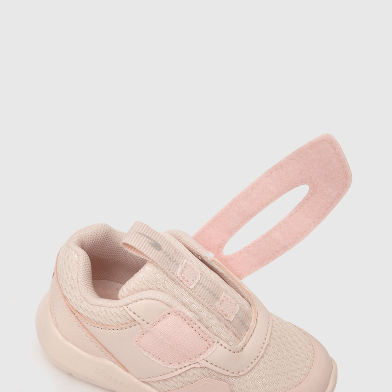 Zapatilla para niña velcro simple rosada (18 a 21)