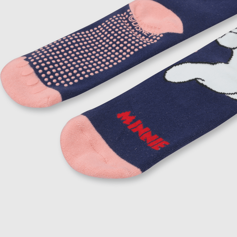 Calcetin de niña antideslizante Minnie y Mickey azul (23 a 37)