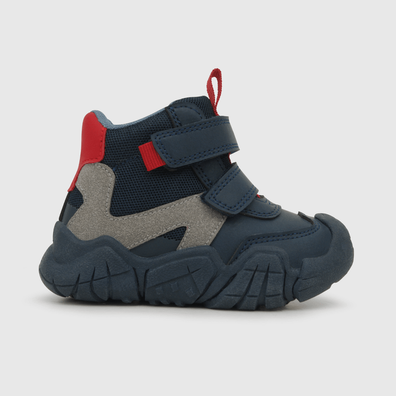 Botin para niño 2 velcros punta cubierta azul (21 a 27)