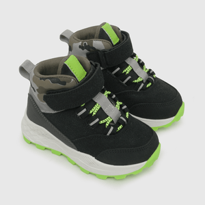 Botin para niño velcro elastico hibrido negro (23 a 27)