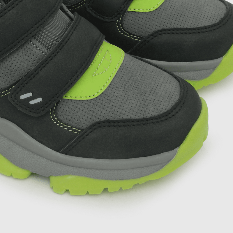 Botin para niño, velcro, suela dentada negro (28 a 38)