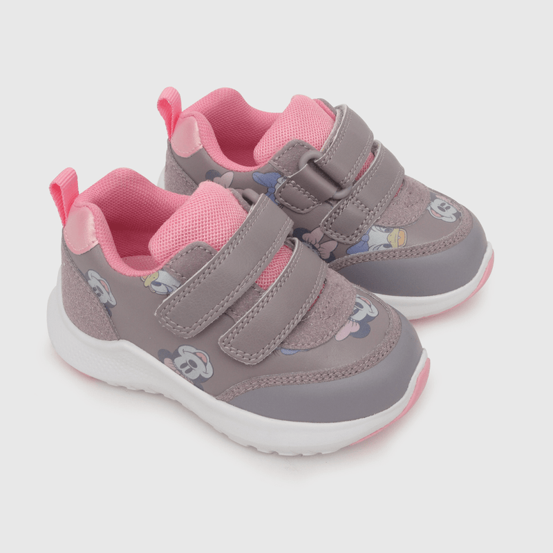Zapatilla para niña dos velcros minnie morada (18 a 21)