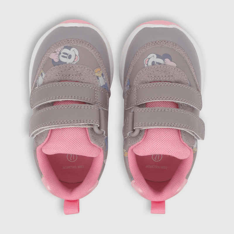 Zapatilla para niña dos velcros minnie morada (18 a 21)