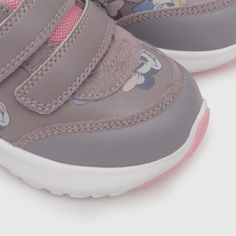 Zapatilla para niña dos velcros minnie morada (18 a 21)