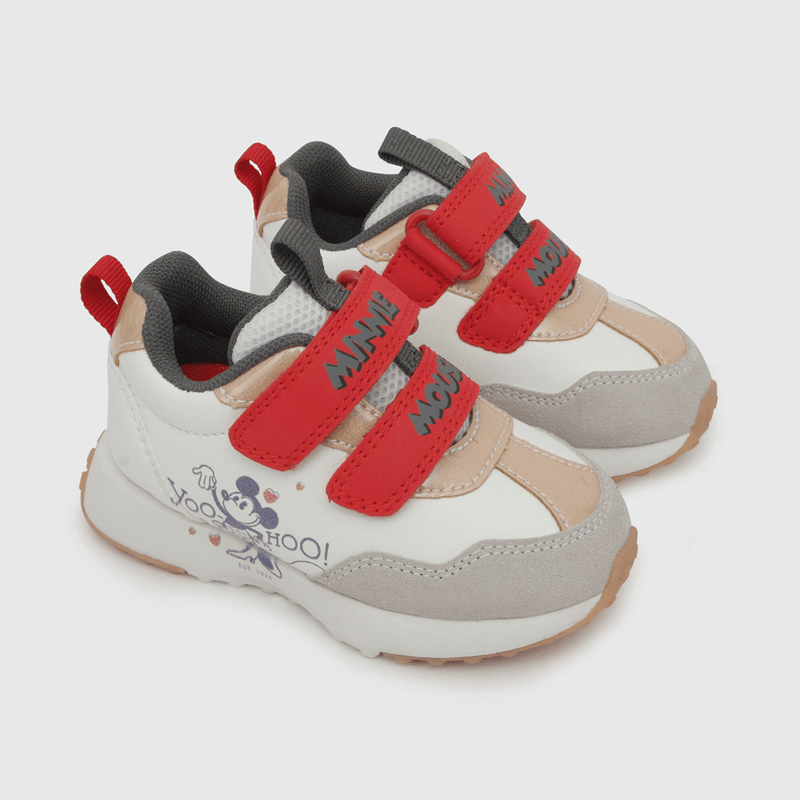 Zapatilla para niña velcro disney 100 años blanca (21 a 27)