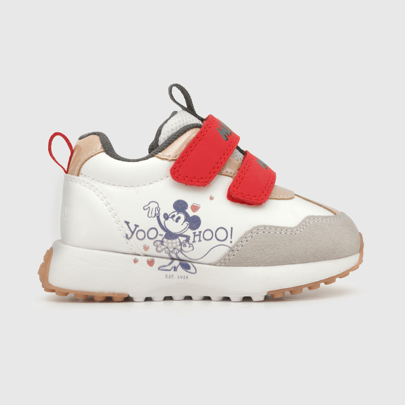 Zapatilla para niña velcro disney 100 años blanca (21 a 27)