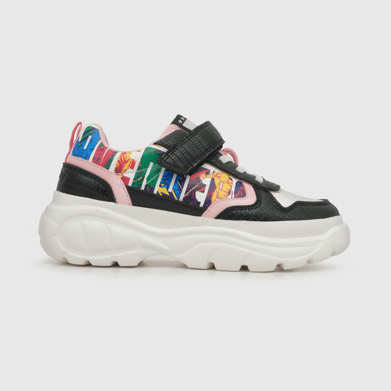 Zapatilla para niña velcro elastico marvel negra (28 a 38)