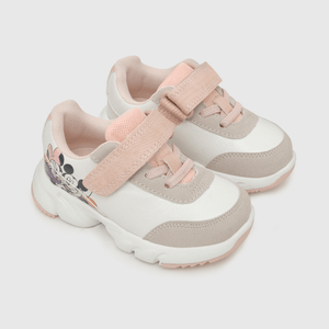 Zapatilla para niña velcro elástico minnie blanca (21 a 27)