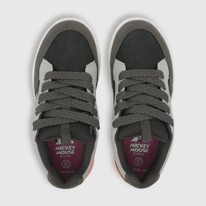 Zapatilla para niño luces skate 90 mickey rock gris (28 a 38)