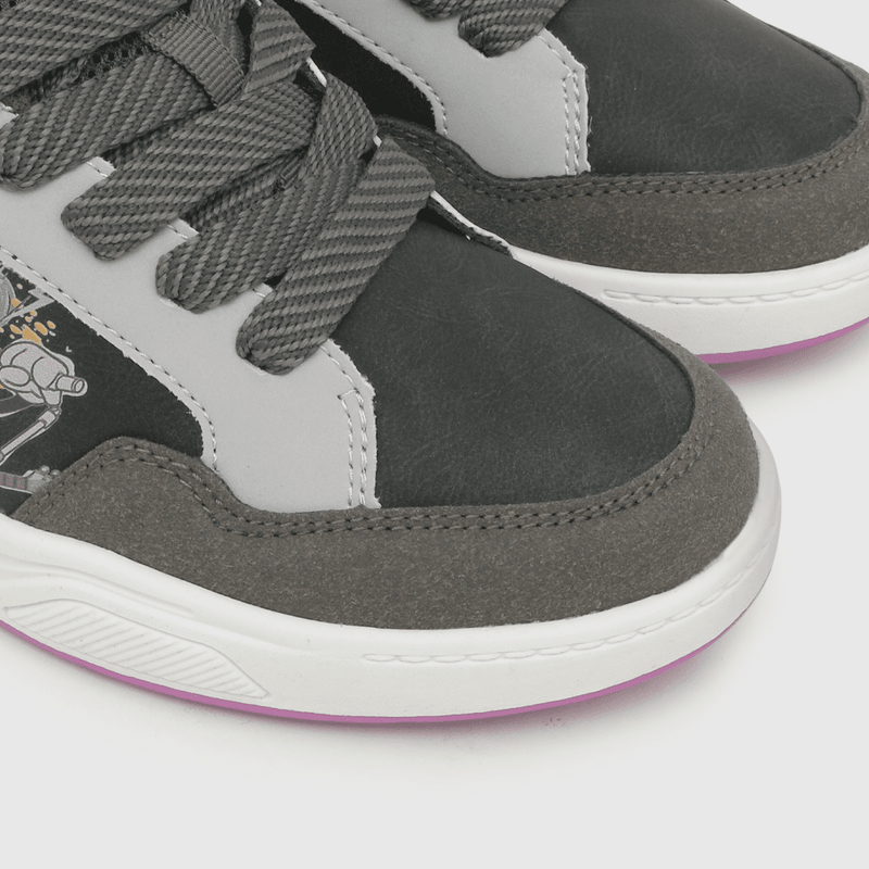 Zapatilla para niño luces skate 90 mickey rock gris (28 a 38)