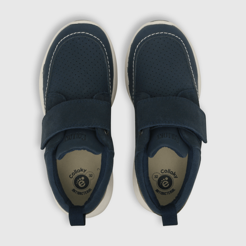 Zapato para niño n de niño, velcro, perforaciones upper azul (28 a 38)